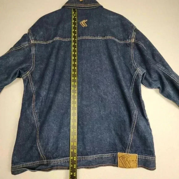 Karl Kani Men's Denim Jean Jacket Large Trucker Button Front Retro HipHop Urban - Picture 16 of 16